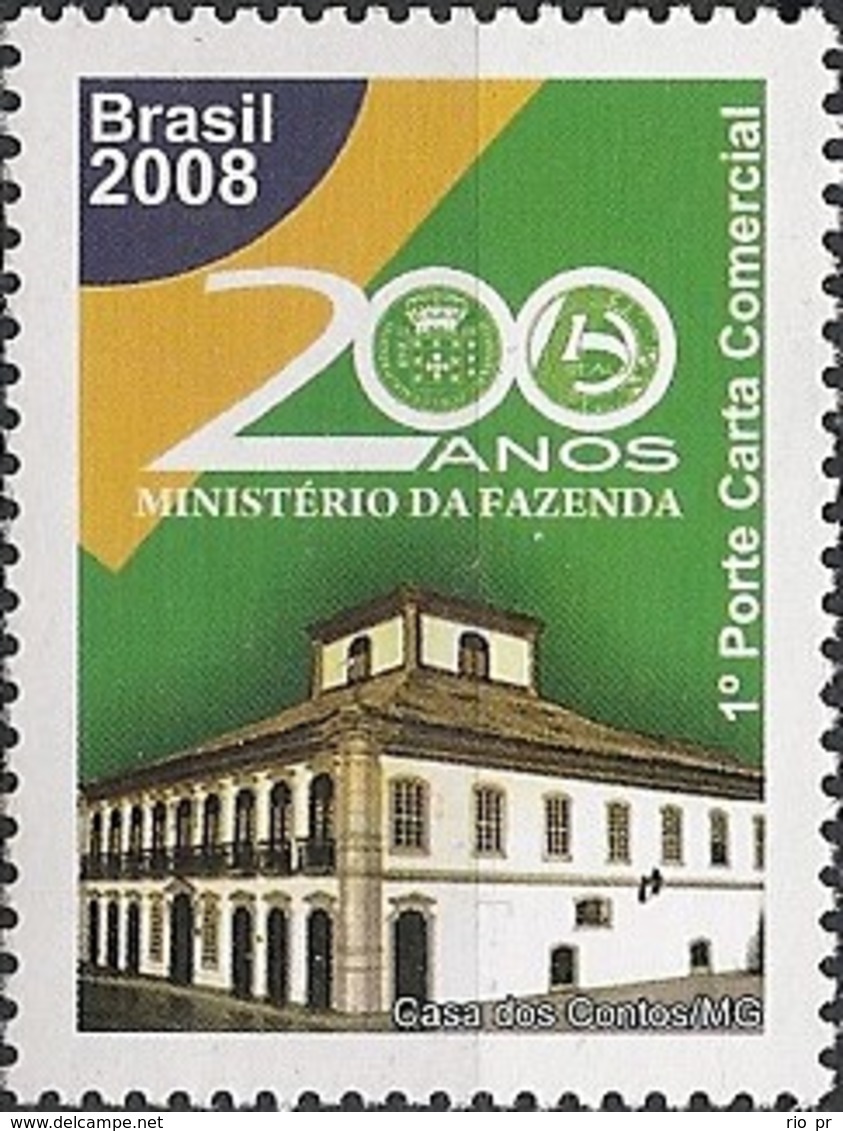 BRAZIL - BICENTENNIAL OF BRAZILIAN TREASURE MINISTRY 2008 - MNH - Ungebraucht