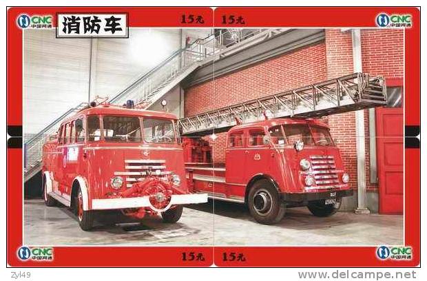 A04350 China Phone Cards Fire Engine Puzzle 40pcs - Pompieri