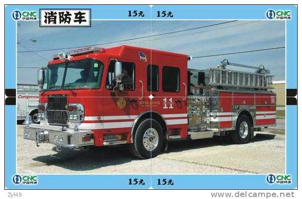 A04350 China phone cards Fire Engine puzzle 40pcs