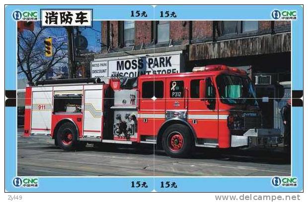 A04350 China phone cards Fire Engine puzzle 40pcs