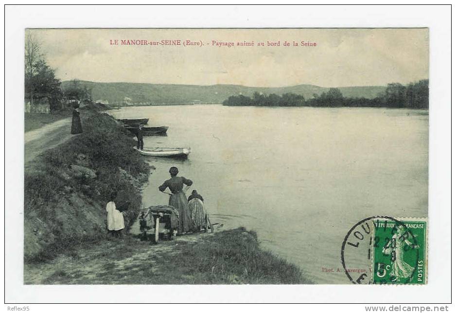 LE MANOIR SUR SEINE - Paysage Animé Au Bord De La Seine ( LAVANDIERES ) - Le Manoir