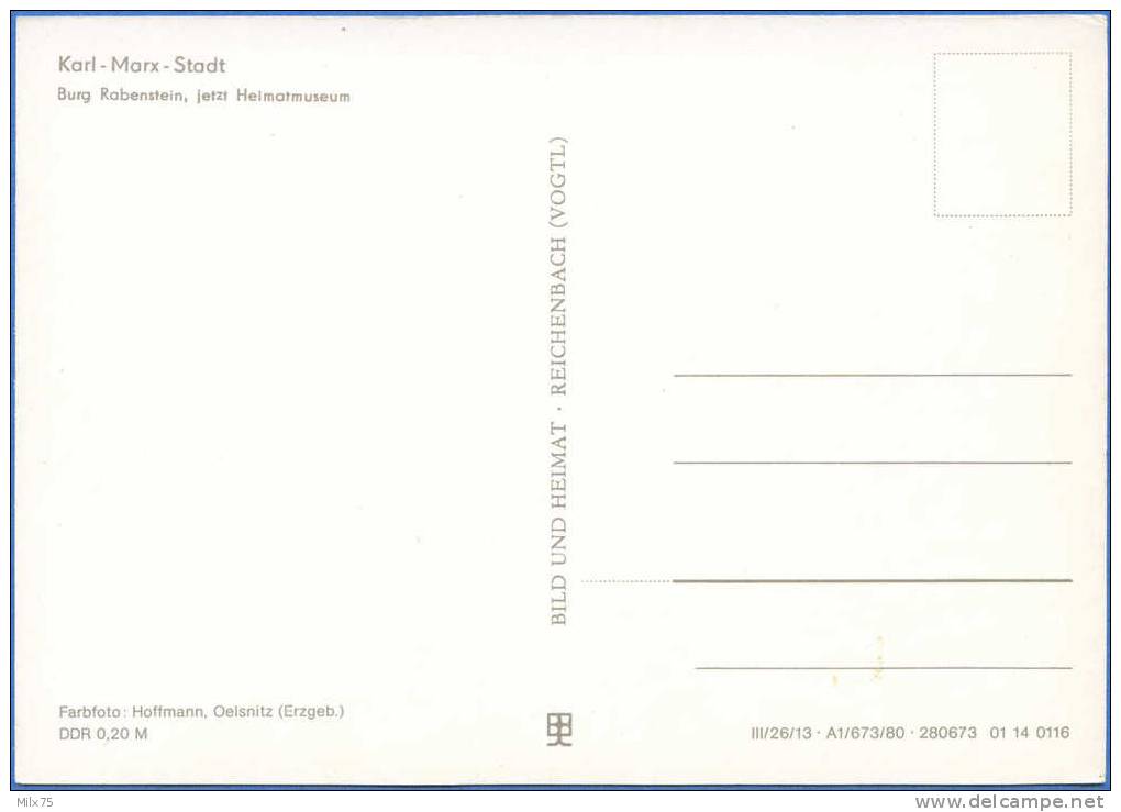 ALLEMAGNE / GERMANY: Karl-Marx-Stadt  -  Burg Rabenstein, Jetzt Heimatmuseum - Chemnitz (Karl-Marx-Stadt 1953-1990)