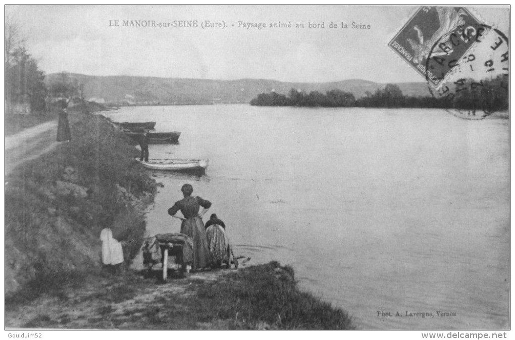 Paysage Animé Au Bord De La Seine - Le Manoir