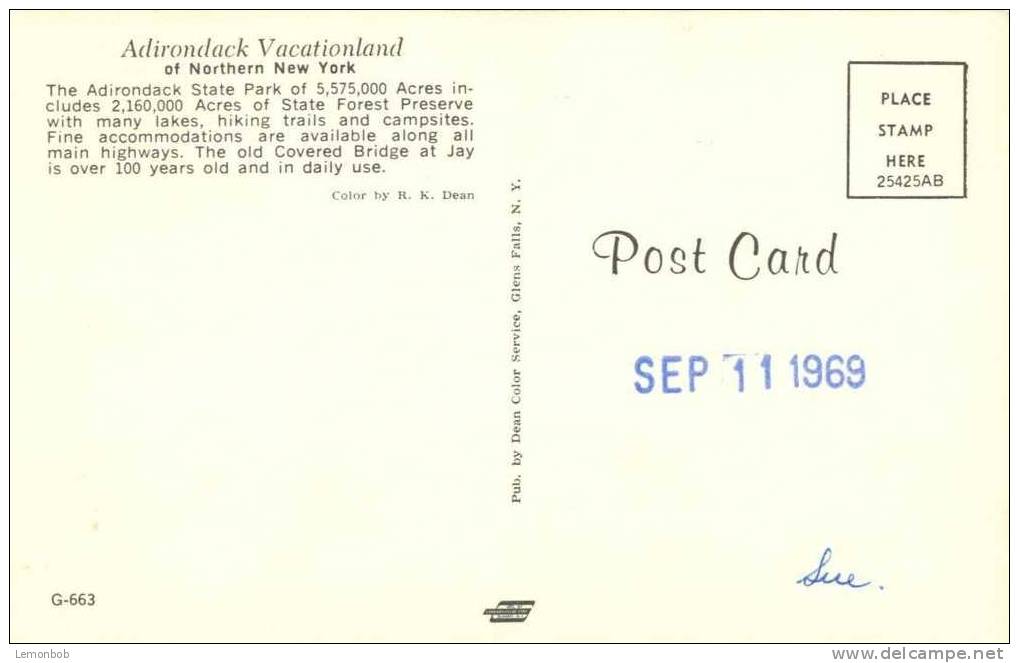 USA – United States – Greetings From The Adirondacks 1960s Unused Postcard [P3333] - Adirondack