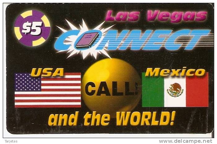 TARJETA DE ESTADOS UNIDOS DE LAS VEGAS CONNECT  $5 BANDERAS MEXICO Y USA - Altri & Non Classificati