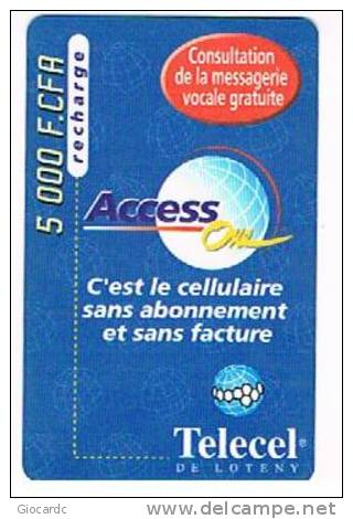 COSTA D'AVORIO (IVORY COAST) - TELECEL / LOTANY  (GSM RECHARGE) - ACCESS: 5000  - USED  -  RIF. 512 - Ivoorkust