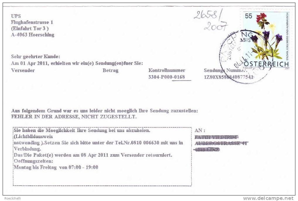 28.3.2011 -  Bedarfs-Beleg  Mit  DM D. Post  (ANK 2658)  -  Siehe Scan  (Bb 2658 2007 0168) - Covers & Documents