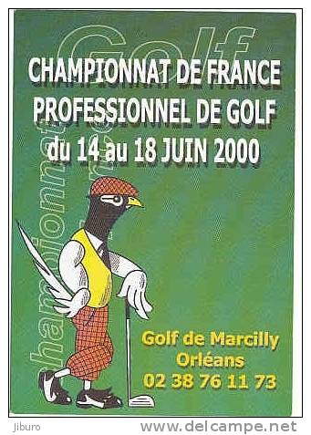Carte Publicitaire Invitation Championnat De France Professionnel De Golf Juin 2000 / Marcilly En Villette / Sport / 5/1 - Golf