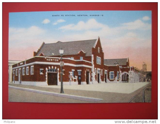 Depot-Train Station--     Newton Ks    Santa Fe Depot  1943 Cancel  ---===ref 187 - Sonstige & Ohne Zuordnung