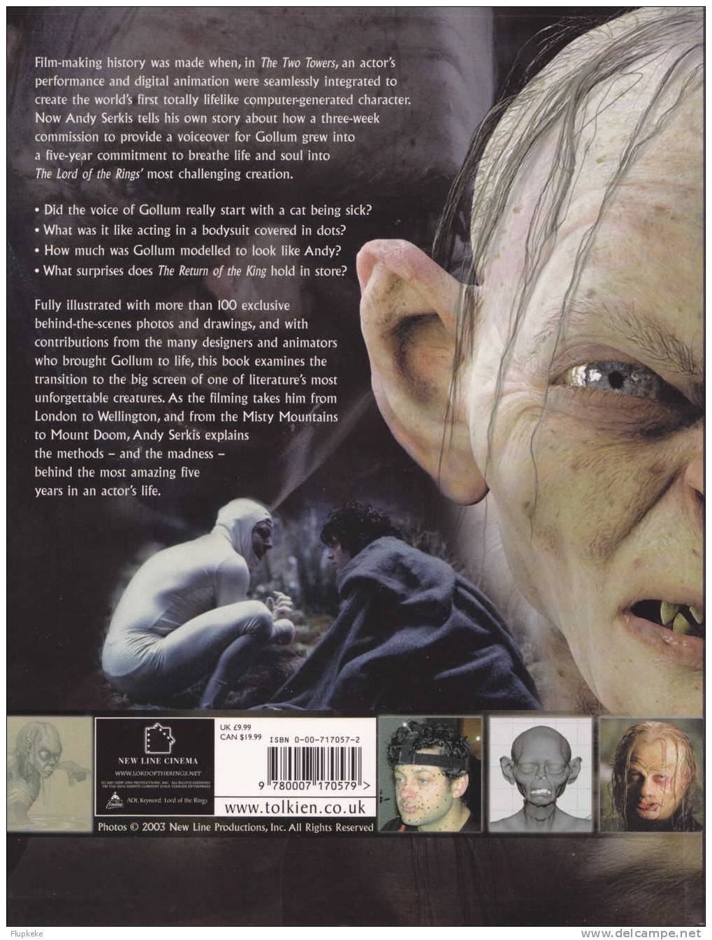The Lord Of The Ring Gollum How We Made Movie Magic Andy Serkis Harper Collins 2003 - Films