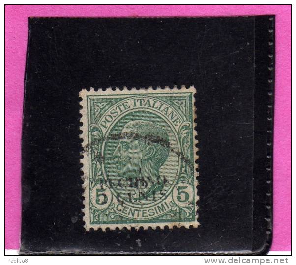 PECHINO 1917 SOPRASTAMPATO D´ITALIA ITALY OVERPRINTED CENTS 2 C SU 5 CENT. USATO USED OBLITERE´ - Peking