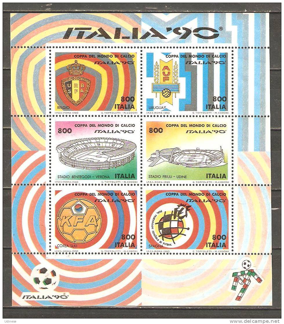 ITALY 1990 - ITALIA 90 WORLD FOOTBALL CHAMPIONSHIP - S/S 800 - * MNH MINT NEUF - 1990 – Italien