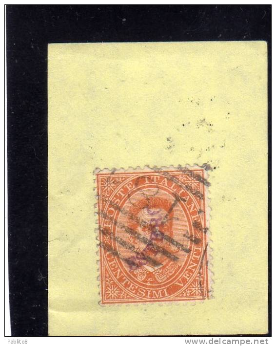 LEVANTE EMISSIONI GENERALI 1881 - 1883 ITALY OVERPRINTED SOPRASTAMPATO D´ ITALIA CENT. 20 USED TIMBRATO - Emissions Générales