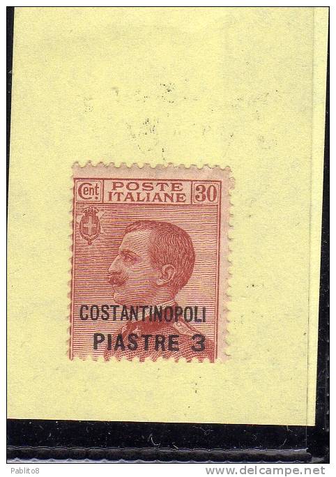 OCCUPAZIONI ITALIANE LEVANTE COSTANTINOPOLI 1922 3 P SU 30 CENT. MNH - Bureaux D'Europe & D'Asie