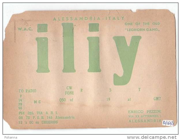 PO1653# QSL - RADIO - ALESSANDRIA ILIY  VG 1950 - Radio