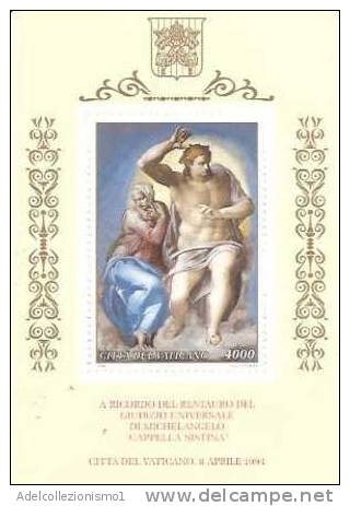 55837)foglietto Vaticano Con Un Valore Da 4000£ Serie Michelangelo - In Occasione Del Restauro Cappella '94 - Blocks & Kleinbögen