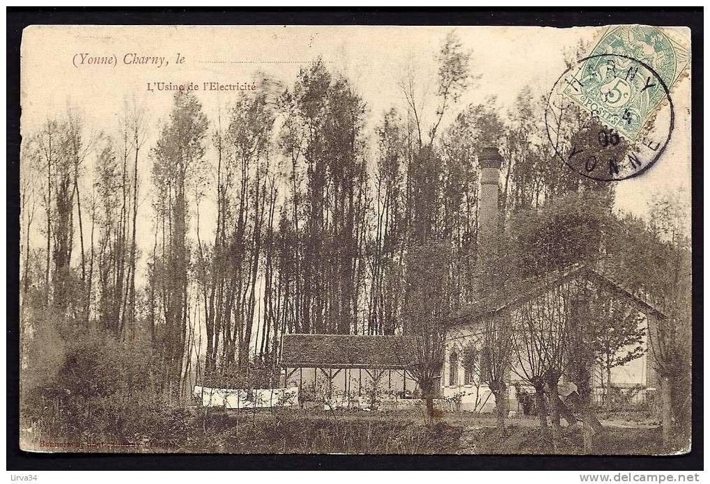 CPA  PRECURSEUR- FRANCE- CHARNY (89)-  L'USINE DE L'ÉLECTRICITÉ EN 1900- GROS PLAN EN HIVER- CHEMINÉE- - Charny