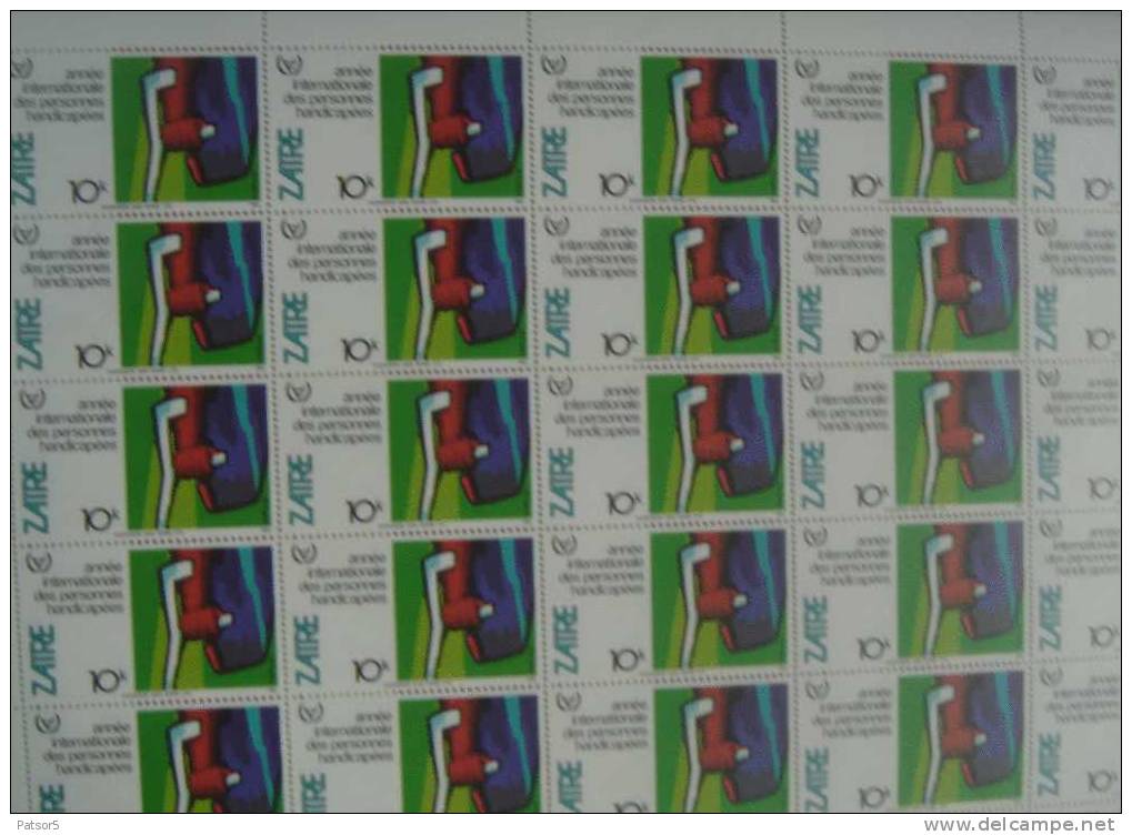 Zaïre 1981 COB 1110/1117 ** MNH  Feuilles Complètes De 25 - 8X25 Séries - Ongebruikt