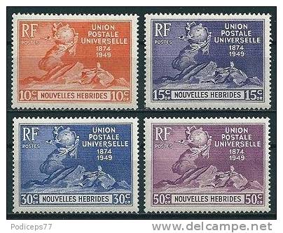 Neue Hebriden  1949  75 J. UPU  (frz. Ausgabe)  Kpl. Set  Mi-Nr.137/40  Falz * / MH - Other & Unclassified