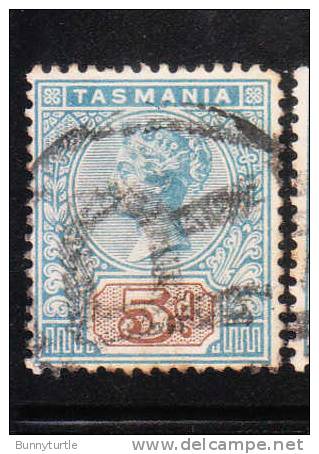 Australian State Tasmania 1892-99 Queen Victoria 5p Used - Usados