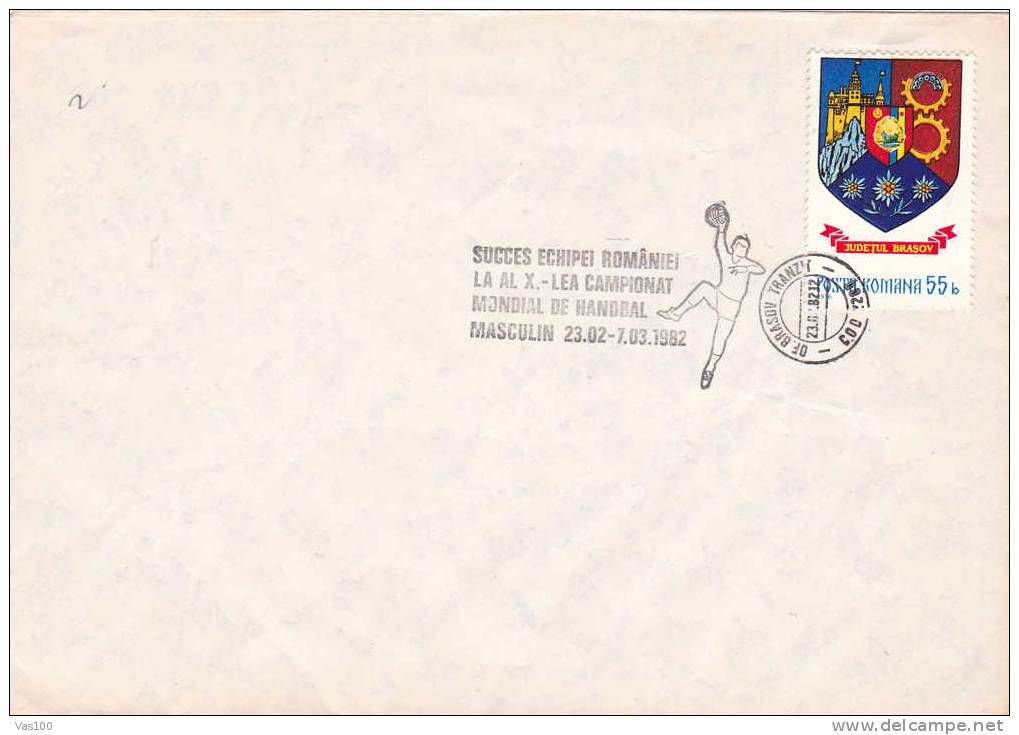 Hand-Ball: Champ. Du Monde 1982. Oblitération Brasov, Plain Cover – Rare Oblit. Romania - Balonmano