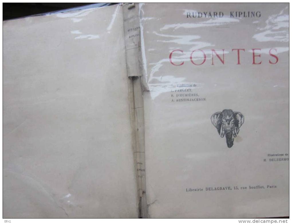 RUDYARD KIPLING - CONTES - ILLUSTRATIONS DE H. DELUERMOZ--LIVRE DE PRIX 1937 - Libros Antiguos Y De Colección