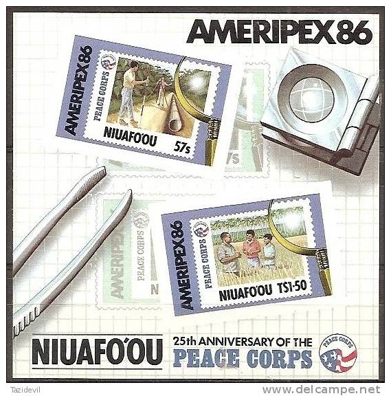 TONGA, NIUAFO'OU - 1986 Ameripex Stamp Exhibition Souvenir Sheet. Scott 75a. MNH ** - Tonga (1970-...)