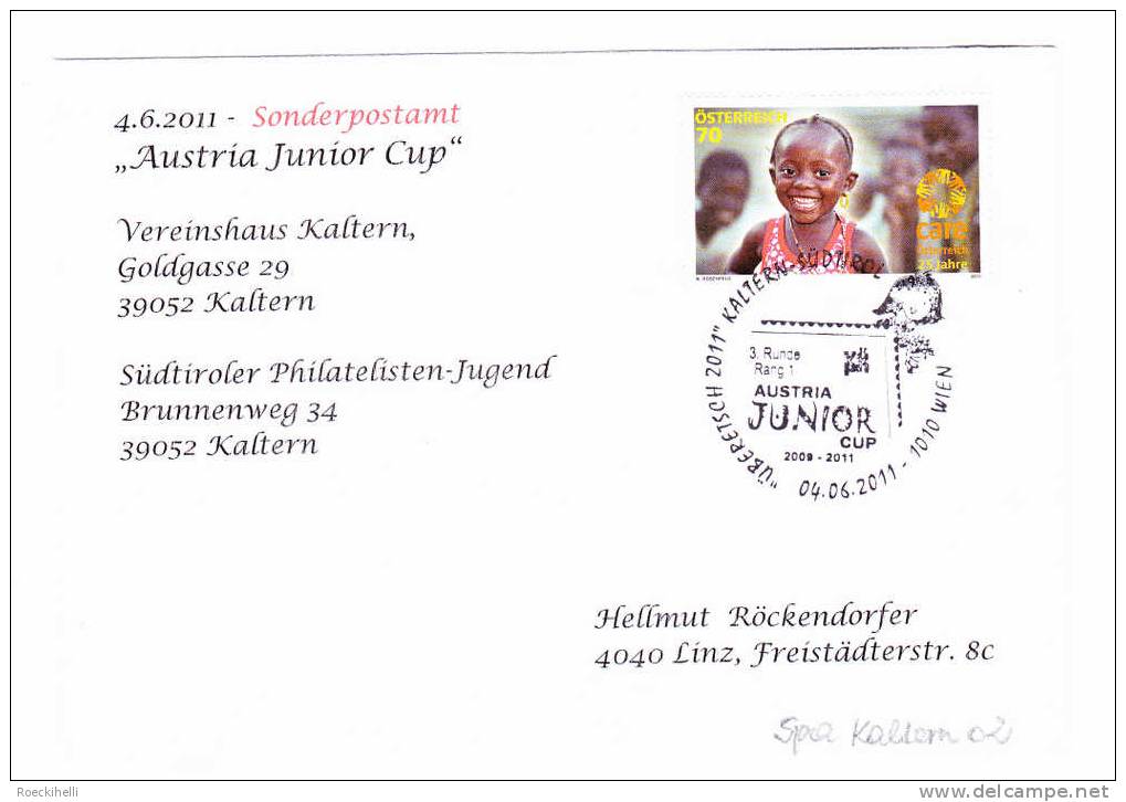 4.6.2011  -  SSt-Beleg  "Austria Junior Cup"   -  Siehe Scan  (Spa Kaltern 02) - Briefe U. Dokumente