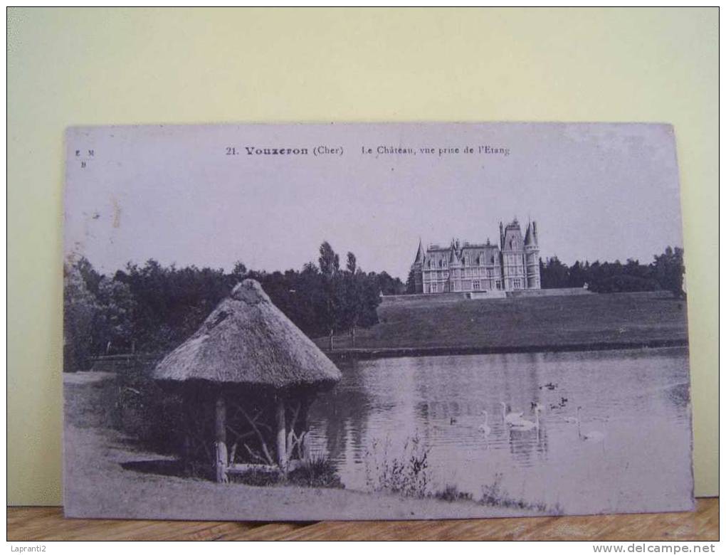 VOUZERON (CHER)  LE CHATEAU. VUE PRISE DE L´ETANG. - Vouzeron