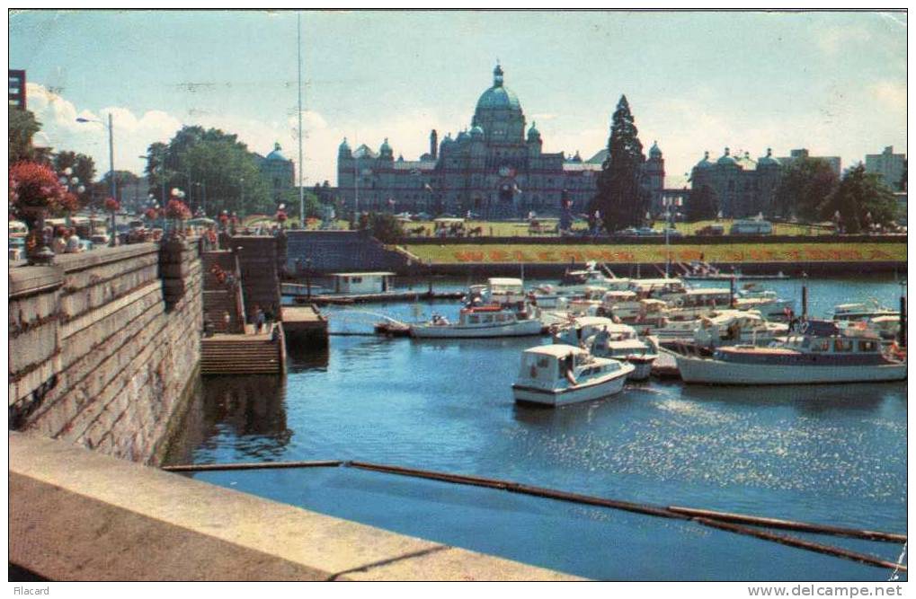 16265   Canada,  British  Columbia,  Victoria,  Parliament  Buildings  And  Inner  Harbour,  VG  1969 - Victoria