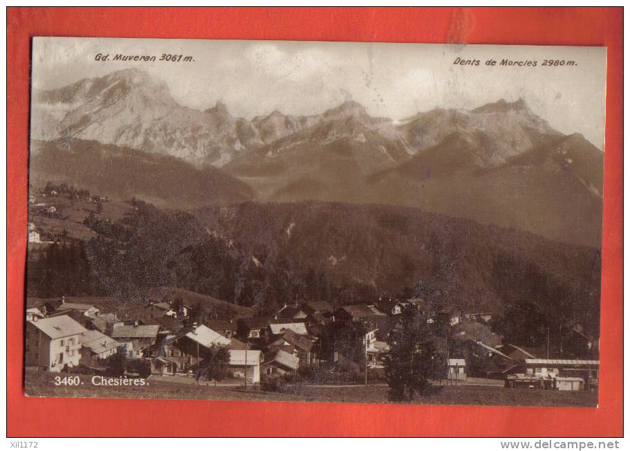 L1012 Chesières Muveran, Dents De Morcles. Cachet 1923. Phototypie 3460 Sepia - Morcles