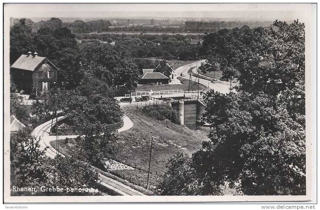 NL.- Rhenen, Grebbe-panorama - Echte Foto - Prov. Utrecht - Citroen - Ford - - Rhenen