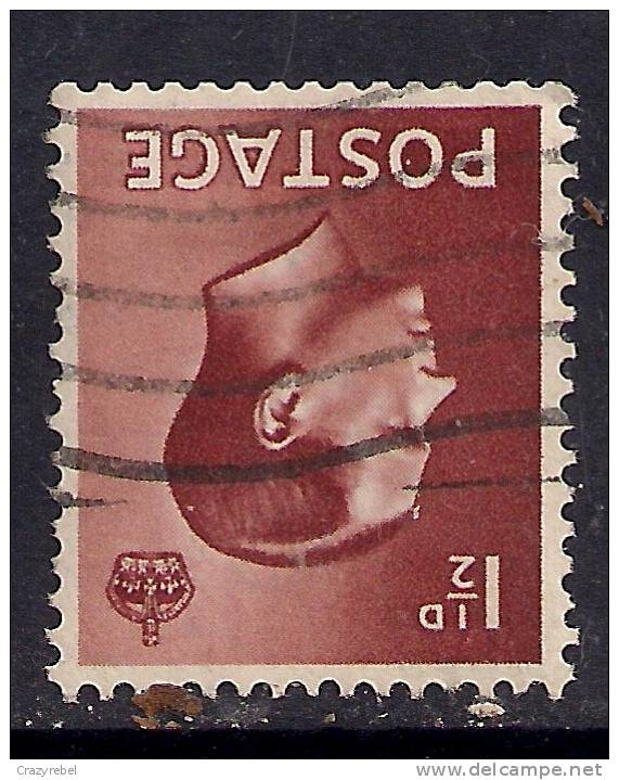 GB 1936 KEV111 1 1/2d INVERT WMK USED SG 459wi (B24) - Oblitérés