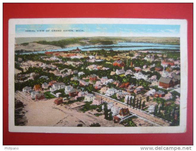 Aerial View Grand Haven MI  1938 Cancel    ==== ====  Ref 208 - Other & Unclassified