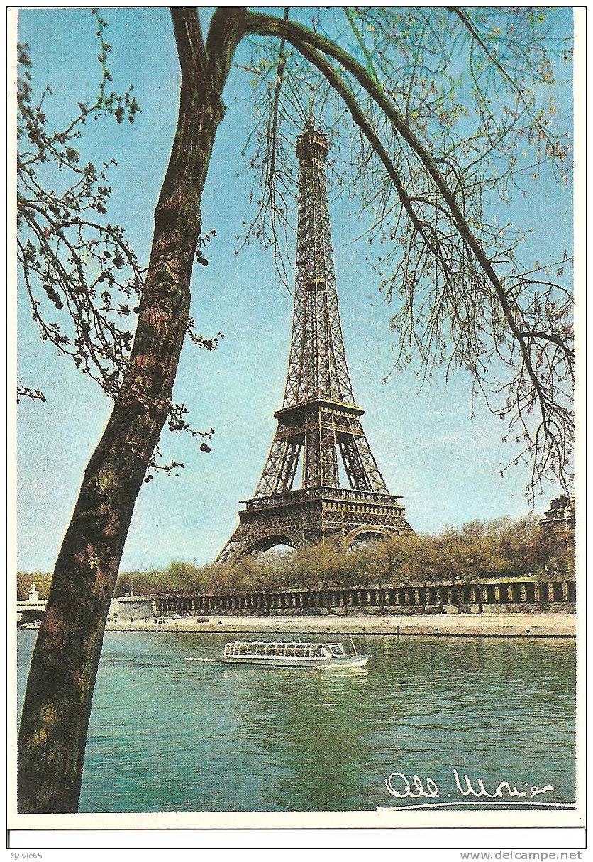 CARTE POSTALE ALBERT MONIER-PARIS-La Tour Effeil-vedette Sur La Seine - Monier