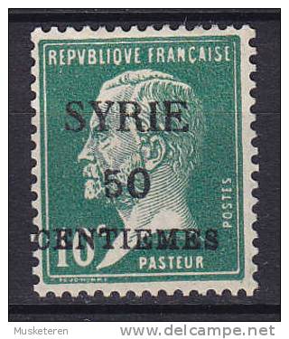 Syria 1924 Mi. 208     50 C Auf 10 C Pasteur Overprinted Syrie PIASTRE MNG - Sonstige & Ohne Zuordnung