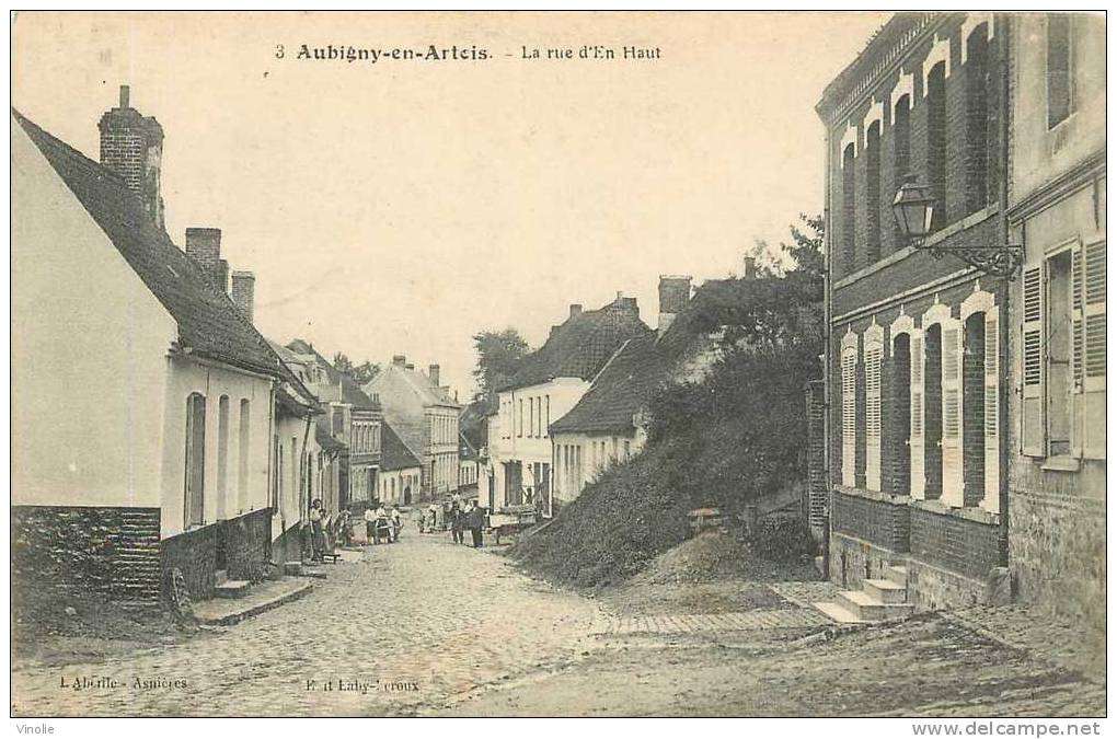 Pas-de-Calais 62  80  Aubigny-en-Artois : La Rue D'en Haut - Aubigny En Artois