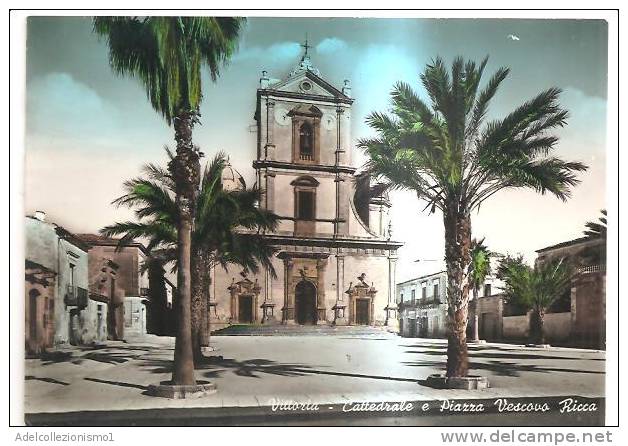 58839)cartolina Illustratoria Vittoria - Cattedrale E Piazza Vescovo Ricca - Vittoria