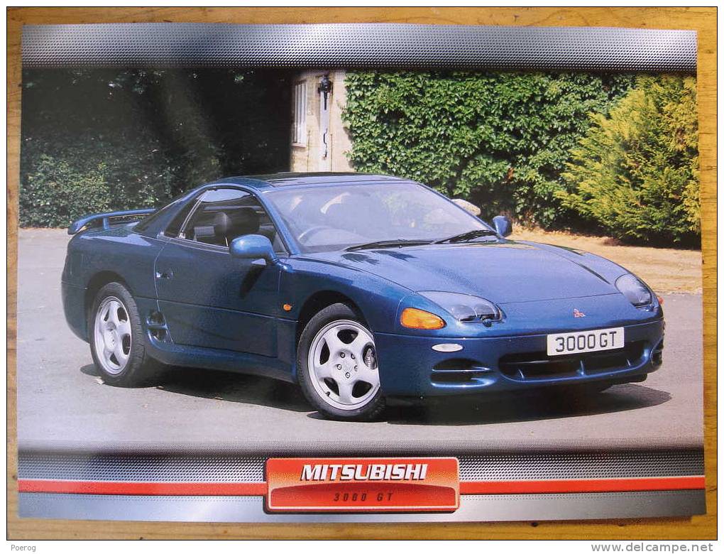 MITSUBISHI 3000 GT - FICHE VOITURE GRAND FORMAT (A4) - 1998 - Auto Automobile Automobiles Car Cars Voitures - Coches