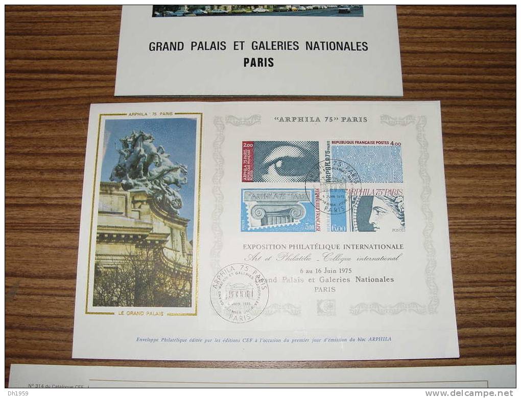 LOT DE 3 BLOCS FEUILLETS ARPHILA SUR TROIS DOCUMENTS DIFFERENTS FDC CEF PREMIER JOUR PARIS - Used