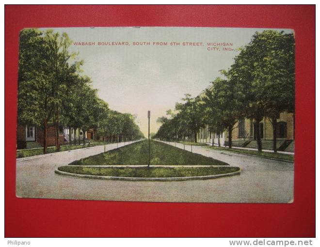 Michigan City IN   Wabash Blvd  Ca 1910  --   ---   -----   -ref 217 - Andere & Zonder Classificatie