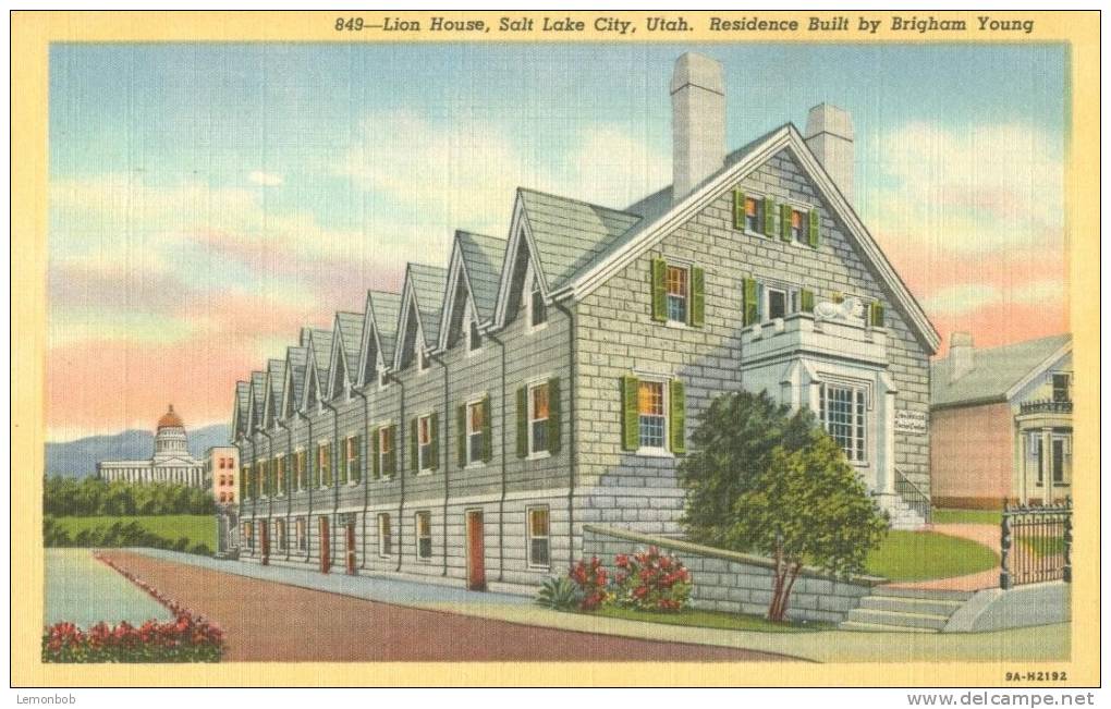 USA – United States – Lion House, Salt Lake City, Utah   Unused Linen Postcard [P4263] - Salt Lake City