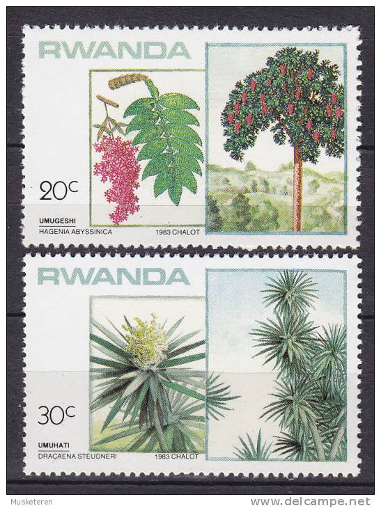 Rwanda 1984 Mi. 1251-52 20 C & 30 C Blühende Pflanzen MNH** - Neufs