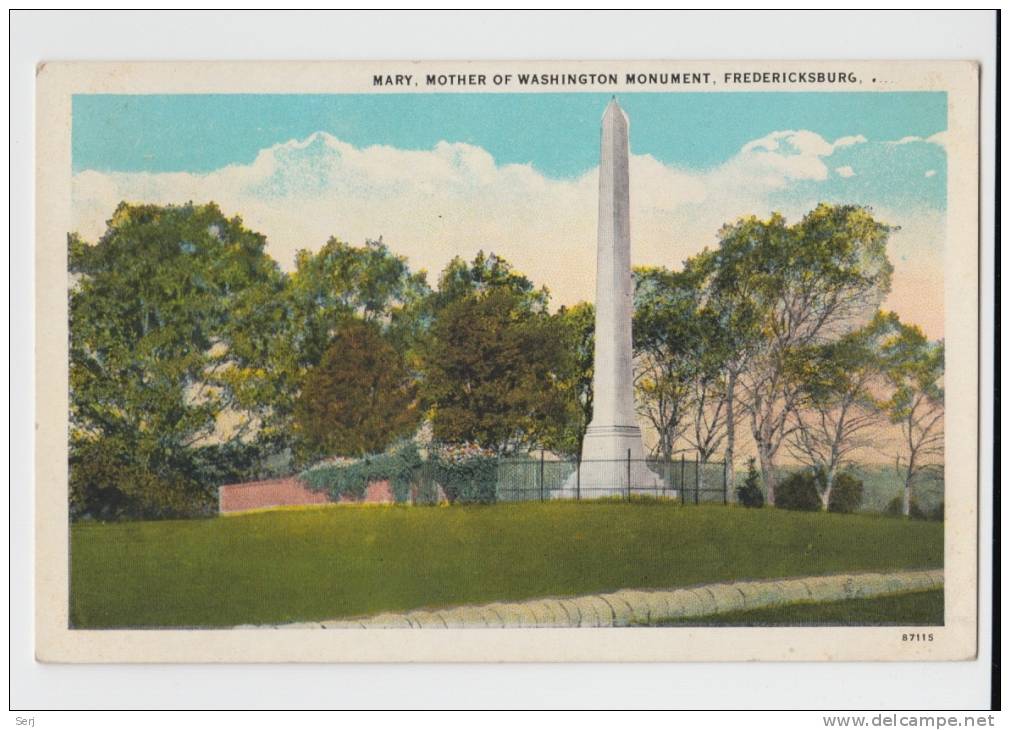 MARY , MOTHER OF WASHINGTON MONUMENT , FREDERICKSBURG , VA . Old PC . USA - Other & Unclassified