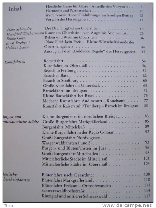 PARADIES AM OBER-RHEIN EINE REISEBREVIER FÜR AUTOFAHRER-1979 HERDER-Siegfried BÜCHE-Schwarzwald Vogesen Jura-ElsaB- - Autres & Non Classés