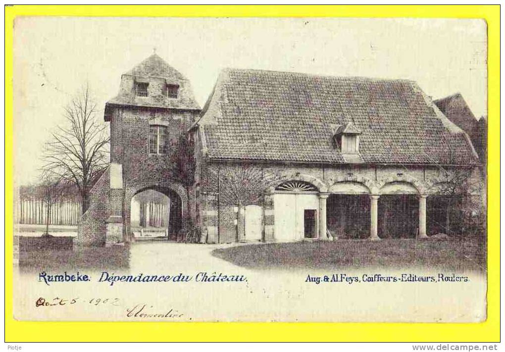 * Rumbeke (Roeselare - Roulers) * (Aug & Al. Feys, Coiffeurs Editeurs Roulers) Dépendance Du Chateau, Kasteel, Top Cpa - Röselare