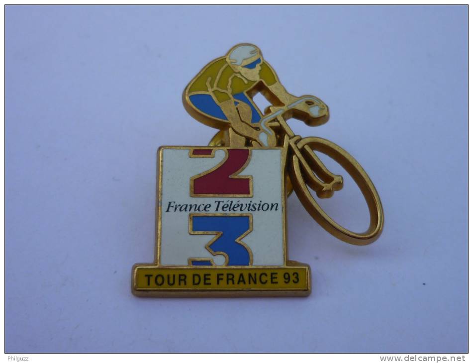 Pin's  TOUR DE FRANCE ANTENNE 2 FR3 FRANCE TELEVISION 93 DECAT - Cycling