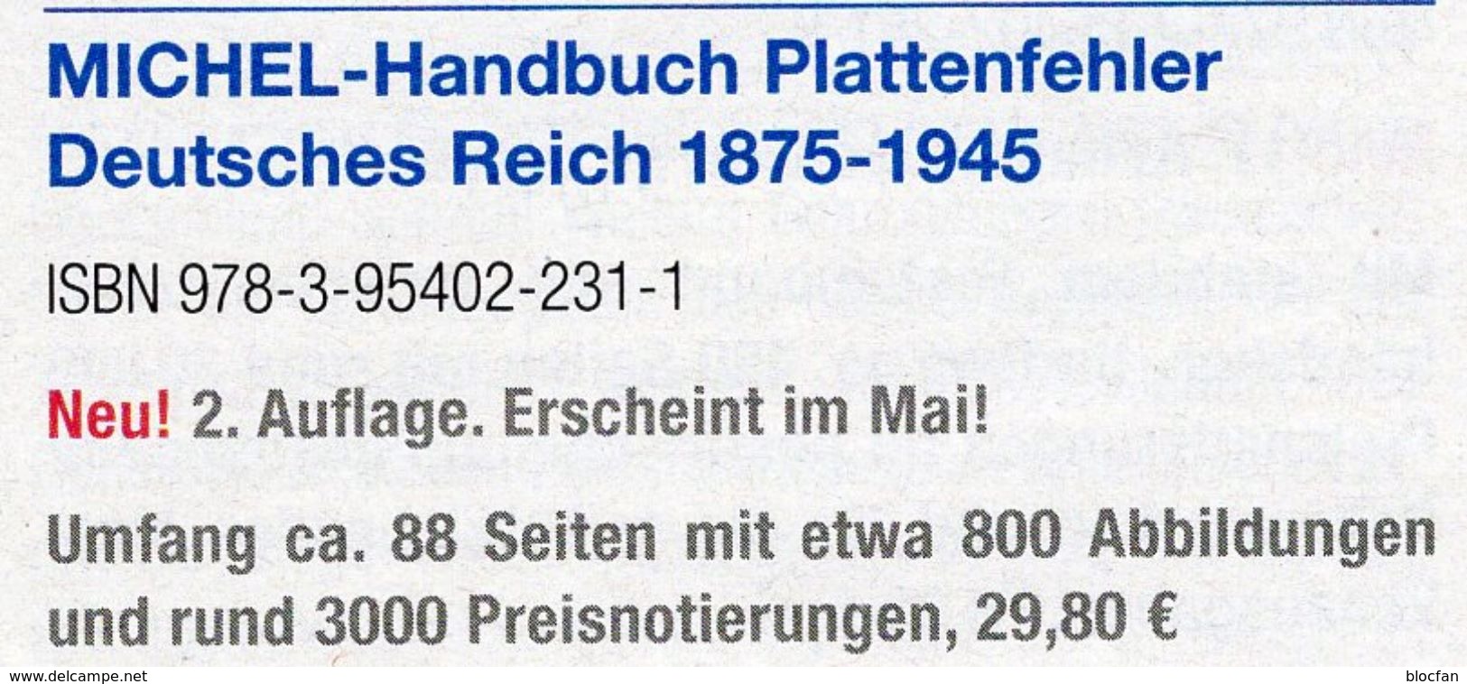 Deutsche Reich 1875-1945 MlCHEL Plattenfehler 2018 New 30€ D Kaiserreich DR 3.Reich Error Special Catalogue Germany - Philatélie