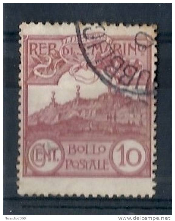 1903 SAN MARINO USATO VEDUTA 10 CENT - RR8647 - Oblitérés