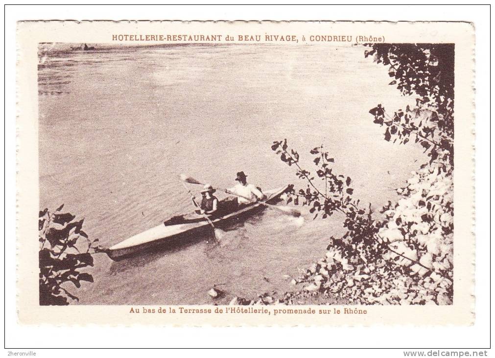 CPA - 69 - CONDRIEU - Hotellerie Restaurant Du Beau Rivage - Au Bas De La Terrasse - Condrieu